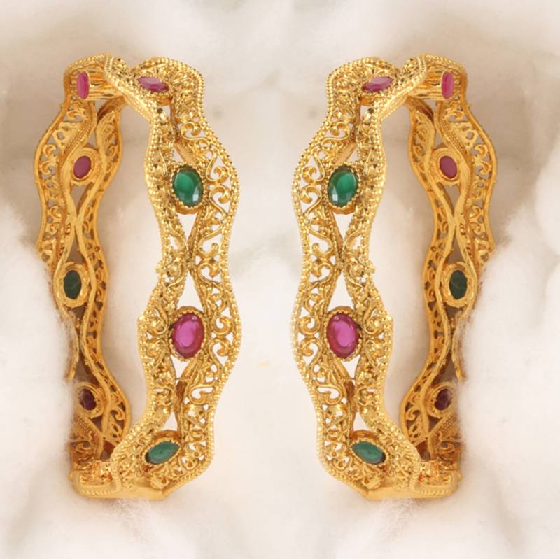 Panjarat Beauty gold plated antique bangle