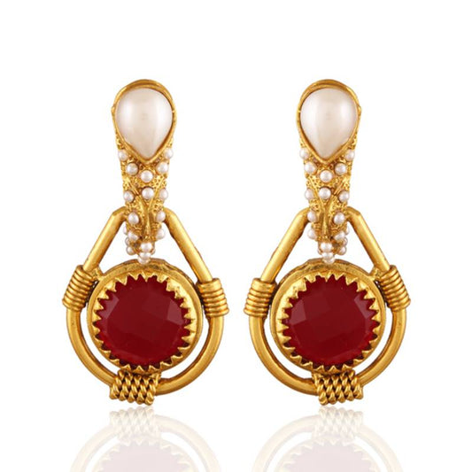 Ornate Gold Plated Antique Earring