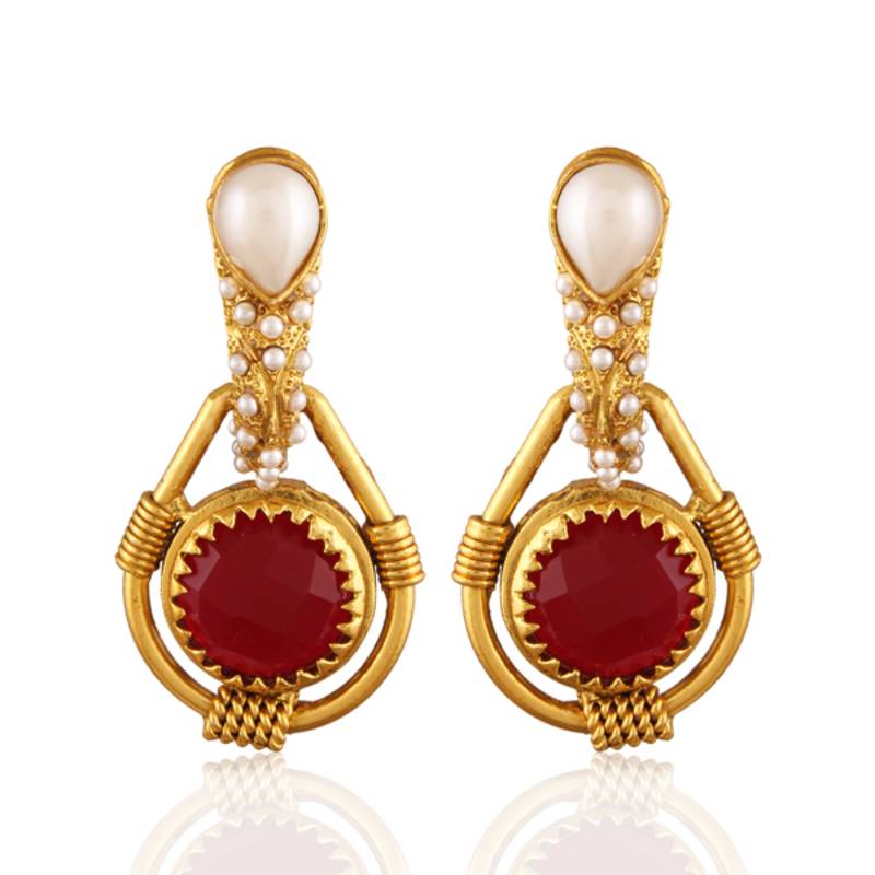 Ornate Gold Plated Antique Earring