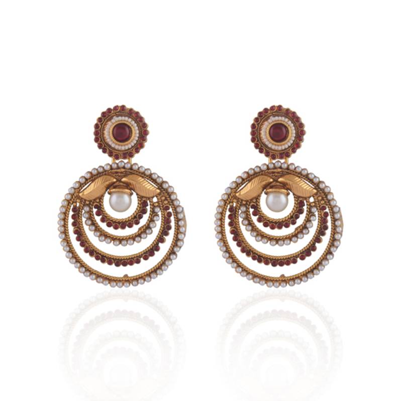 Dashing gold plated antique earring