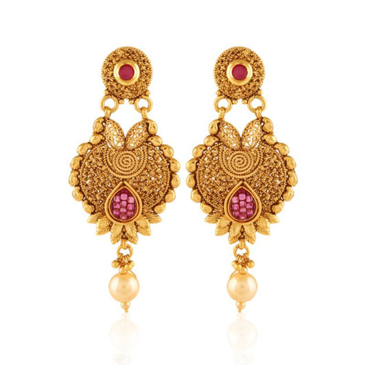 High class gold plated antique earring
