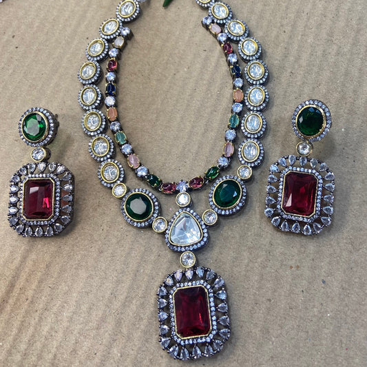 Sensational Navgraha kundan necklace set