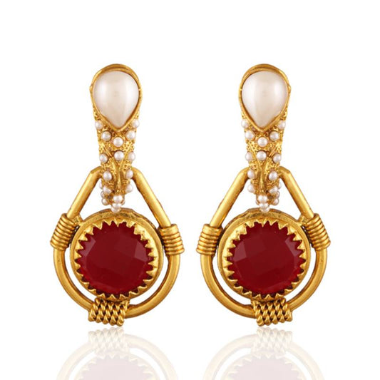 Ornate Gold Plated Antique Earring
