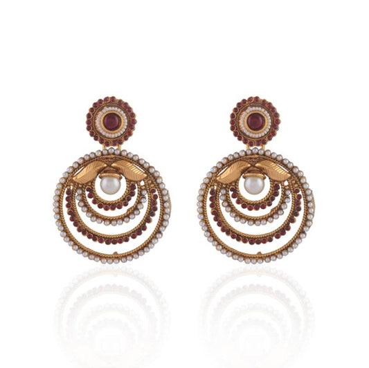 Dashing gold plated antique earring